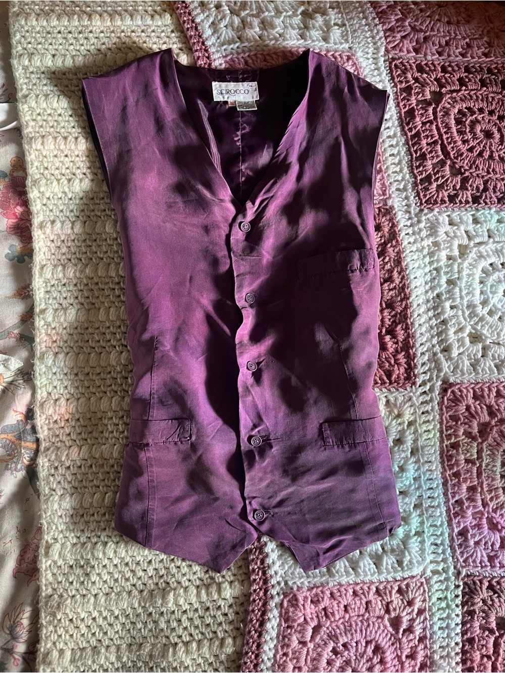 Women's Plum 100% Silk Vest